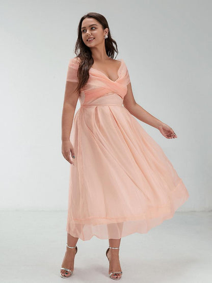 Backless V-neck Mesh Dress