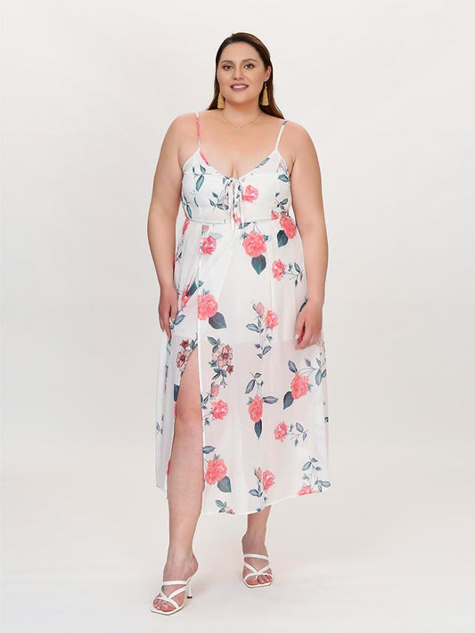 Split Hem Floral Dress
