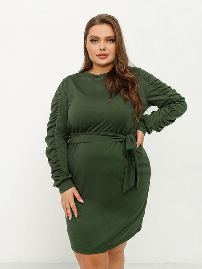 Tie Round Neck T-shirt Dress