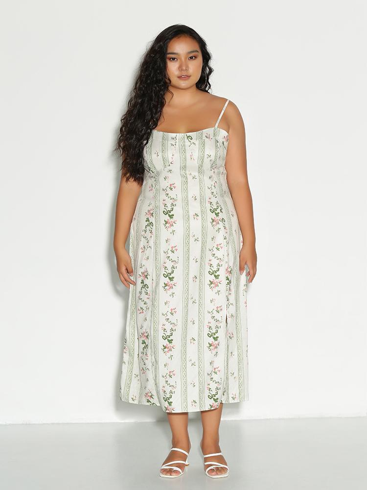Ditsy Floral Split Hem Dress