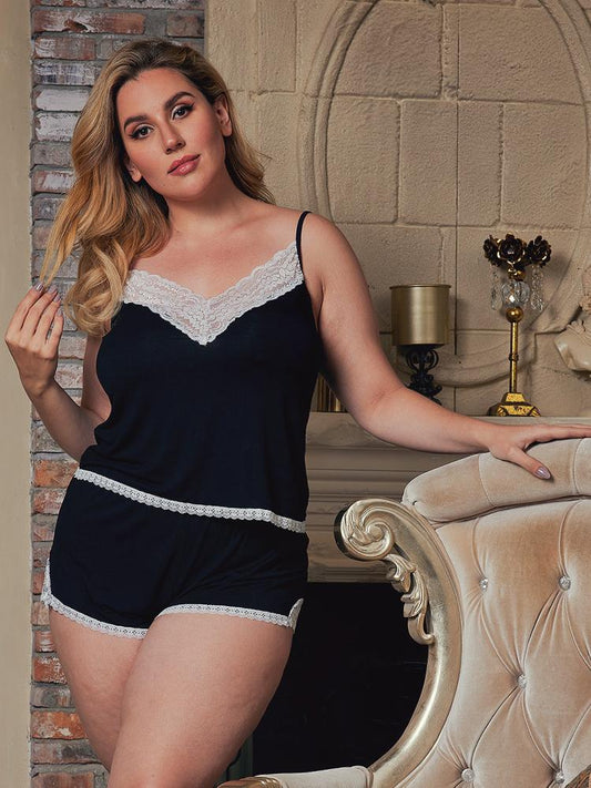 V-neck Lace Jumpsuits Loungewear