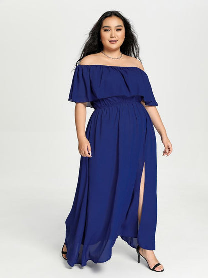 Maxi Cape Solid Dress