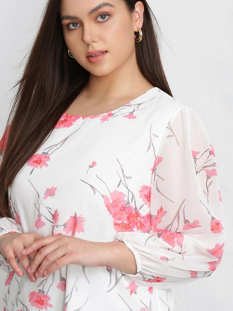 Floral Swiss Dot Blouse