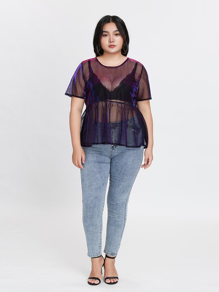 Ruffle See Through T-Shirt