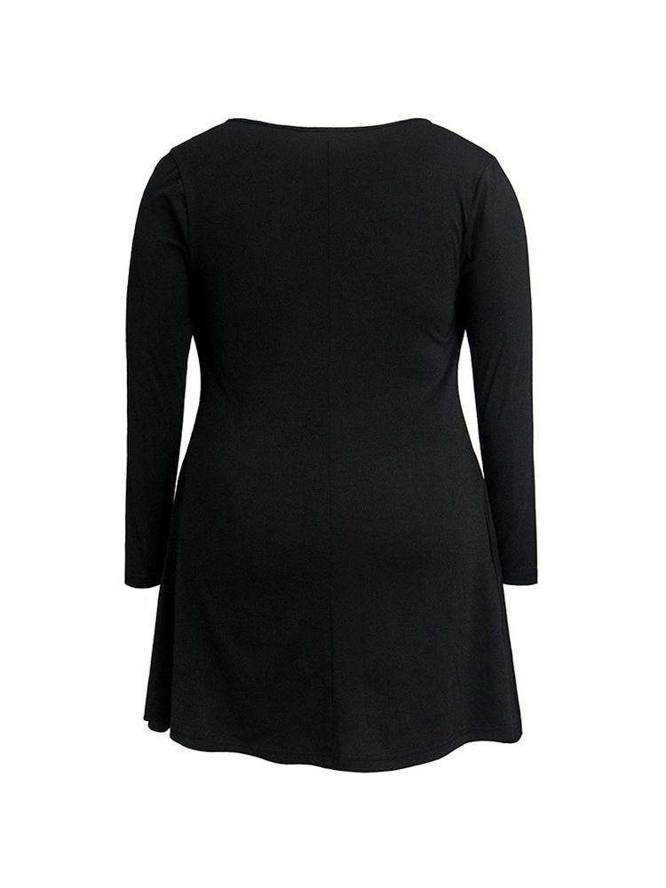 V-neck Solid Color Dress