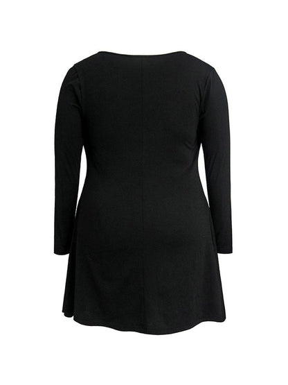 V-neck Solid Color Dress