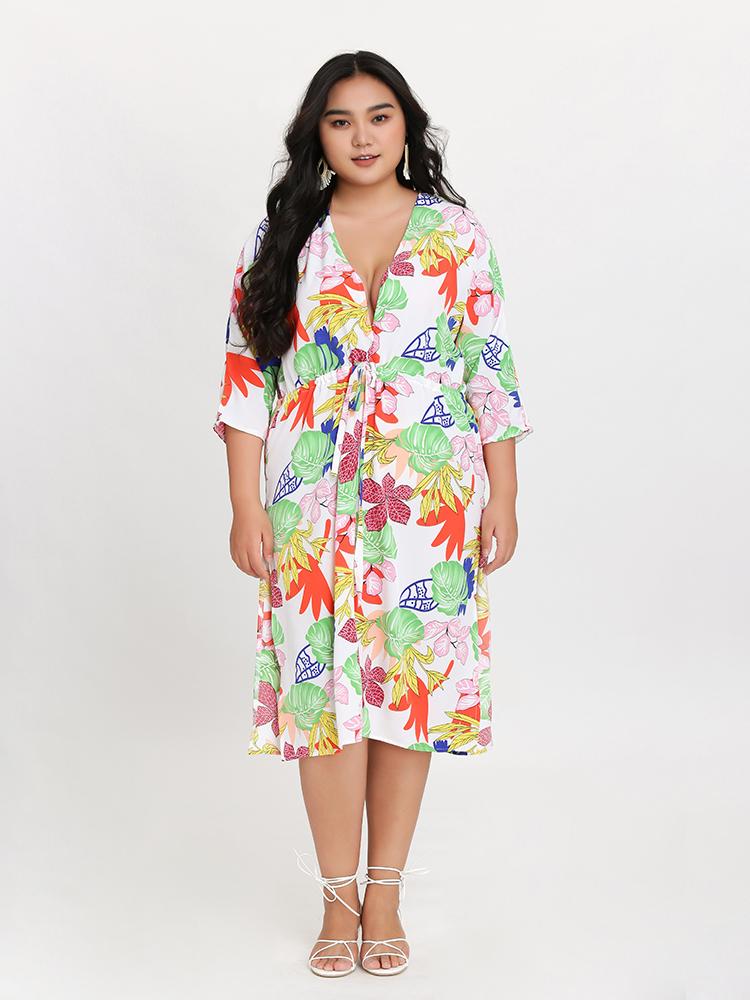 Tie Front Split Hem Dress