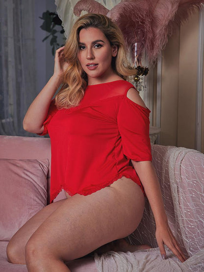 Solid Color Cut Out Loungewear