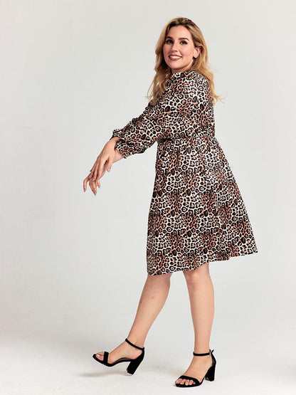 V-neck Leopard Dress