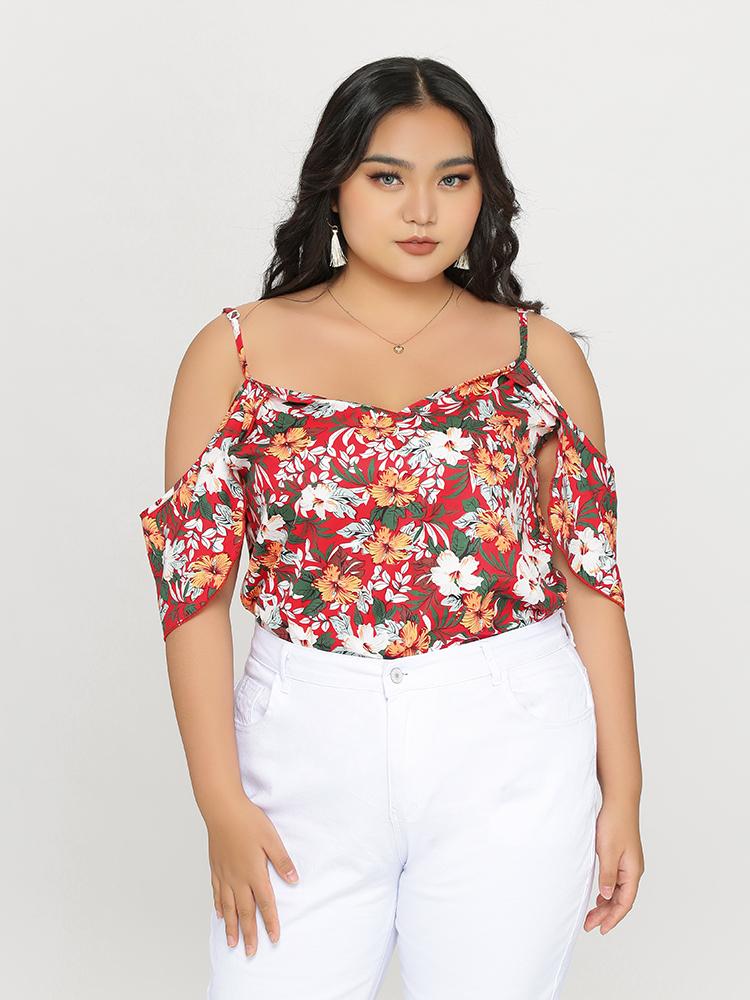 Cold Shoulder Floral Top
