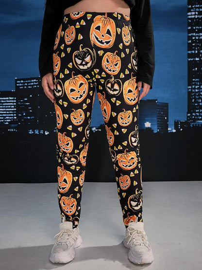 Halloween Pumpkin Print Lounge Set