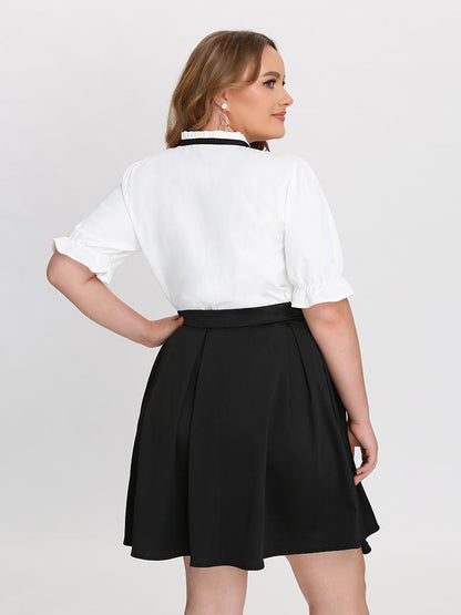 Knot Front Frill Trim Blouse