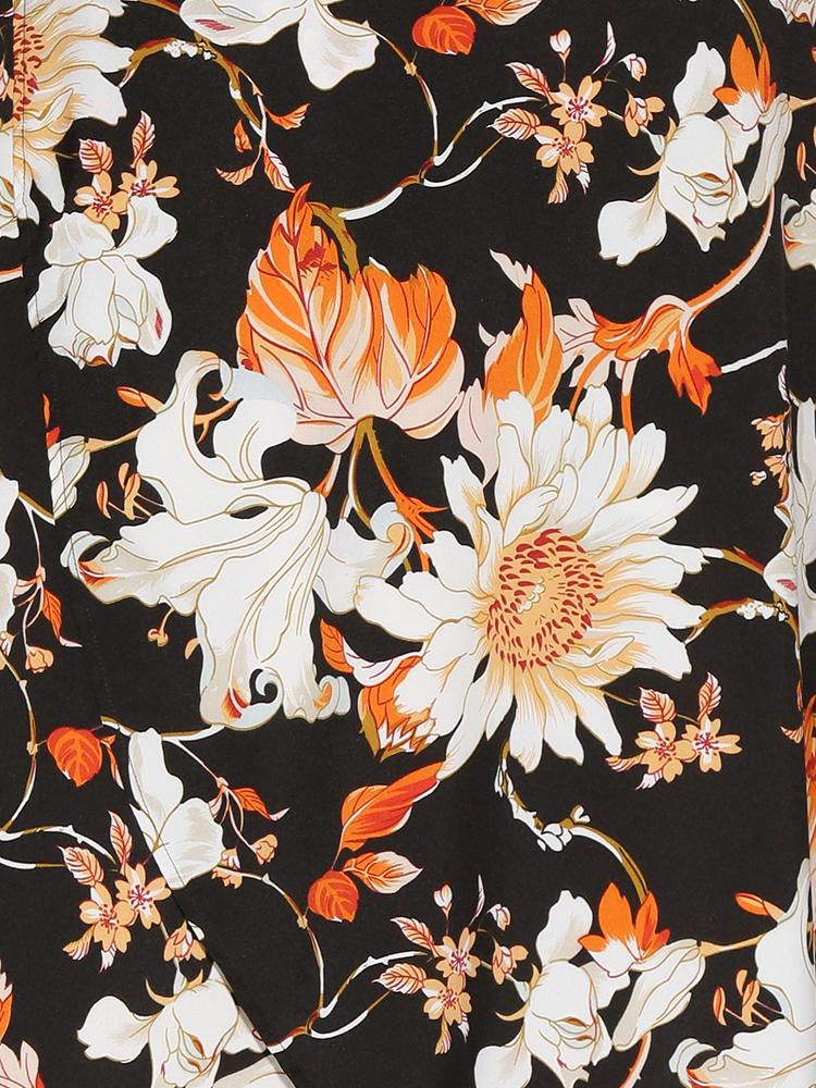 Asymmetrical Hem Floral Skirt