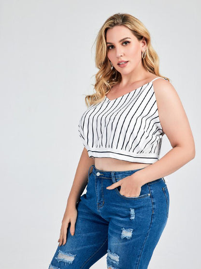 Striped Knotted Backless Camis
