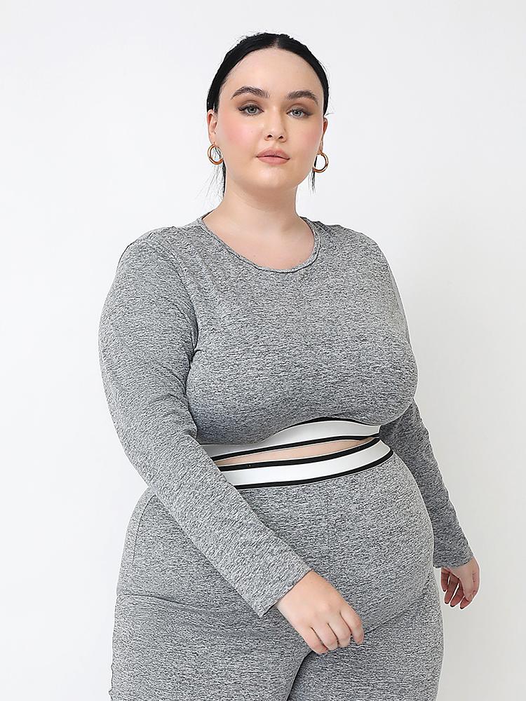 Long Sleeve Crew Neck Crop Top