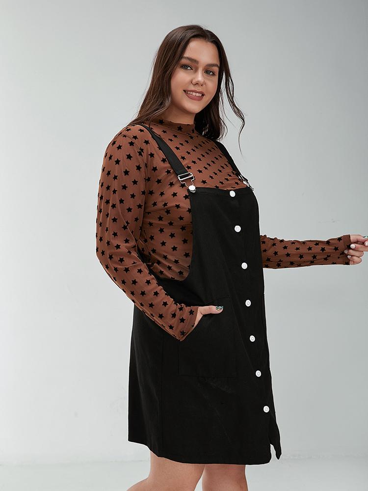 Button Through Suspender Dress