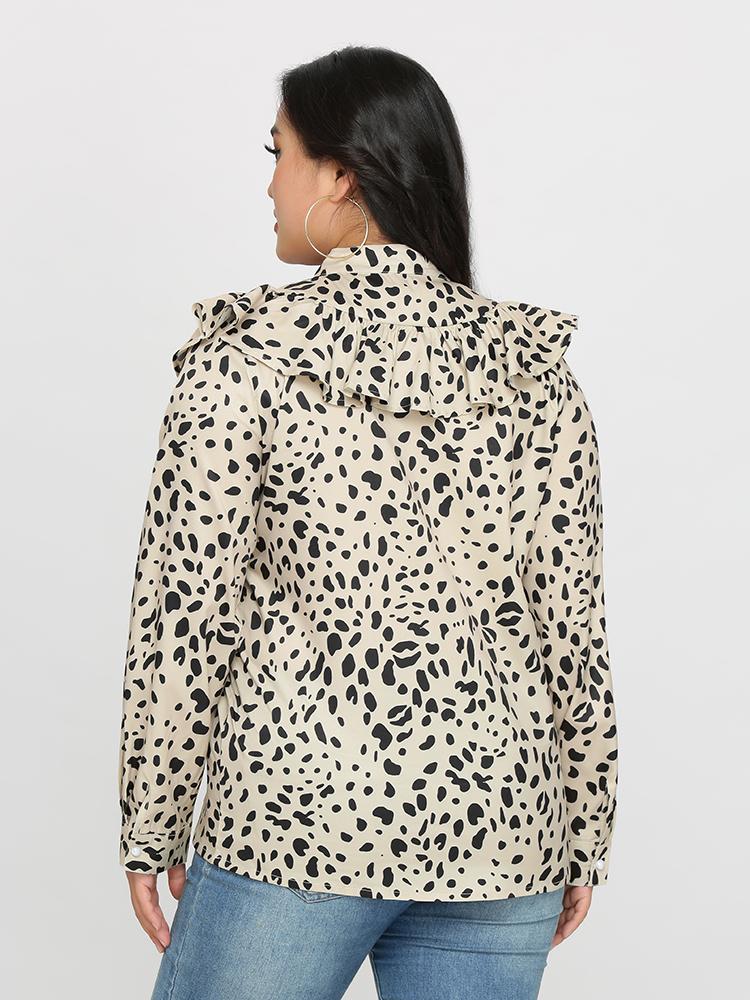 Leopard Ruffle Blouse