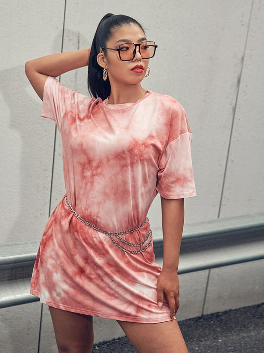 Tie Dye Round Neck Dress