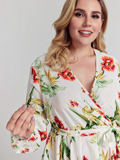 V-neck Floral Dress