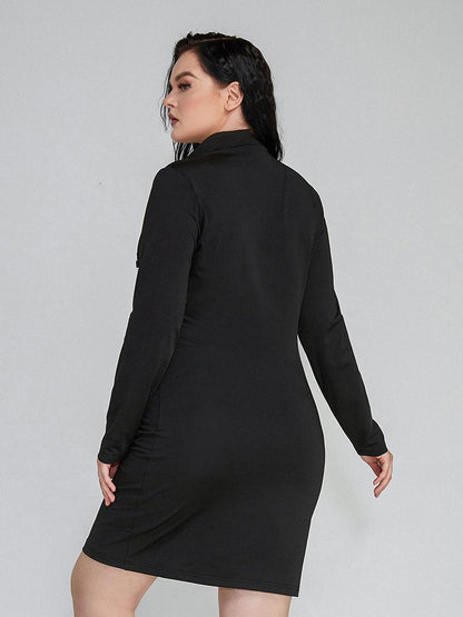 Letter Printed Zipper Dress