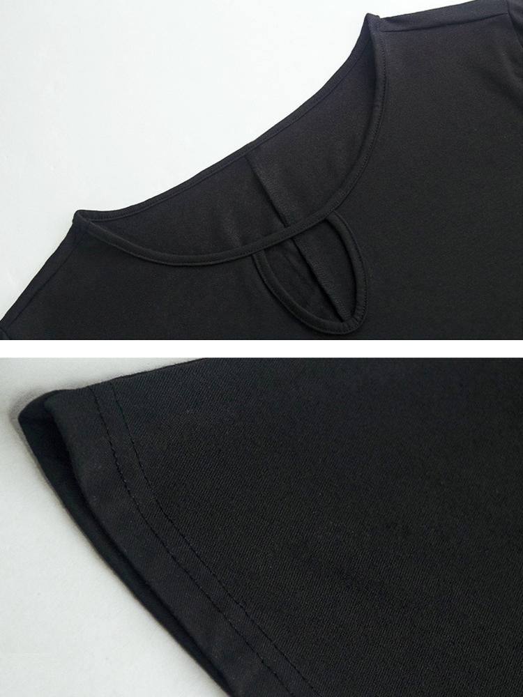 V-neck Solid Color Dress