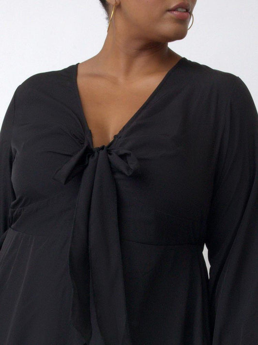 Irregular Hem Neckline Knotted Dress