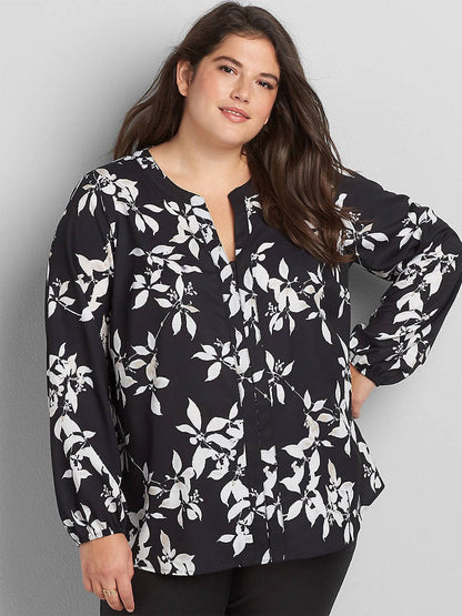 Floral Printed V-neck Blouse