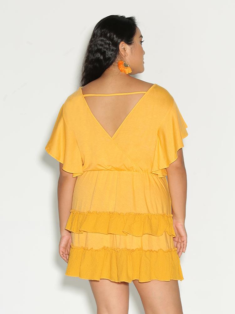 Ruffle Dolman Sleeve Dress