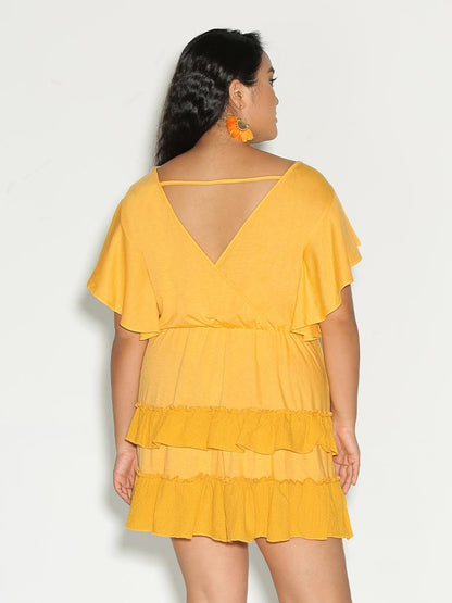 Ruffle Dolman Sleeve Dress