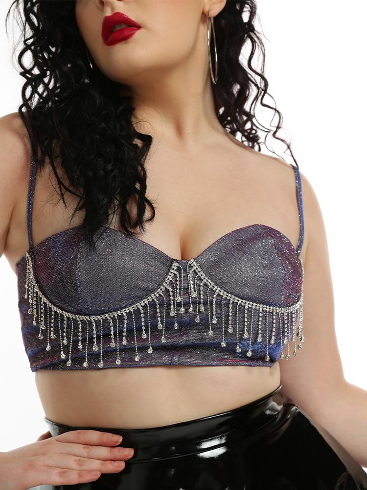 Sexy Fringed Suspender Crop Top