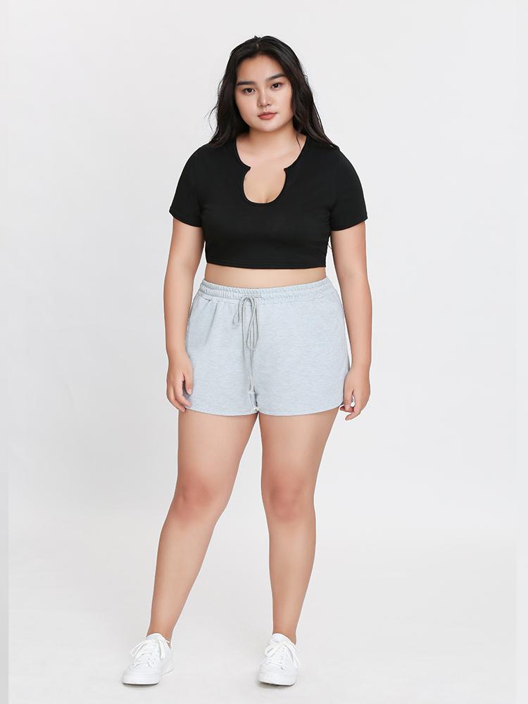 Irregular Neck Crop Top