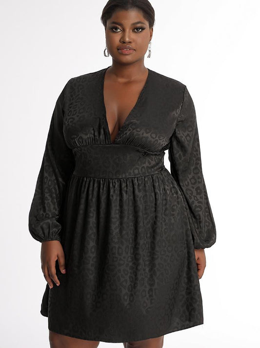 Plunge Leopard Print Dress