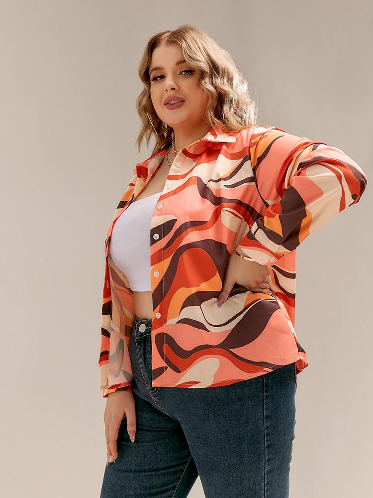 Colorful Ripple Print Blouse