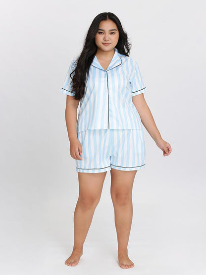Striped Piped-Trim Loungewear