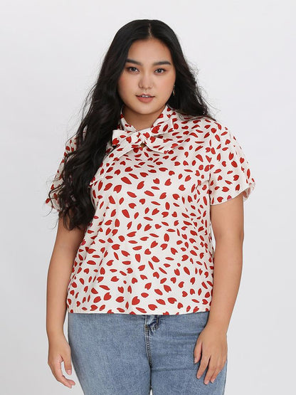 Petal Print Bow Blouse
