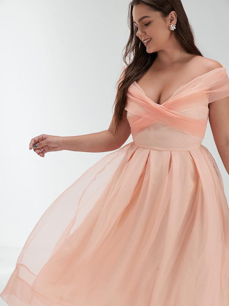 Backless V-neck Mesh Dress