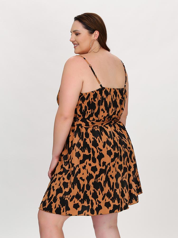 Surplice Neck Belted Dress