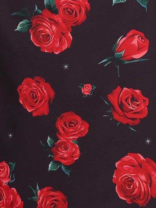 Floral Lantern Sleeve Dress