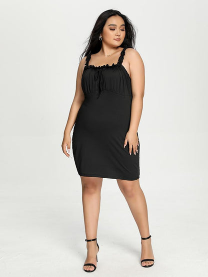 Ruched Solid Cami Dress
