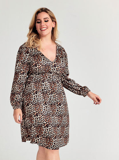 V-neck Leopard Dress
