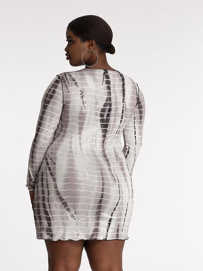 Mural Hem Printed Dress