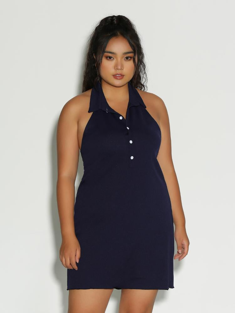 Button Backless Dress