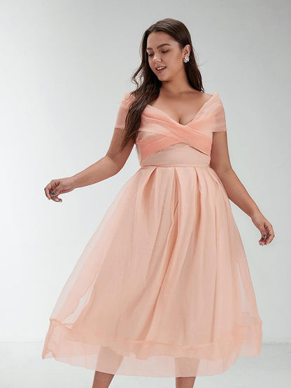 Backless V-neck Mesh Dress