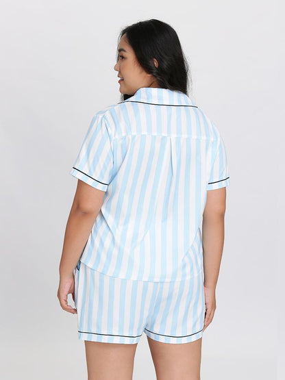 Striped Piped-Trim Loungewear