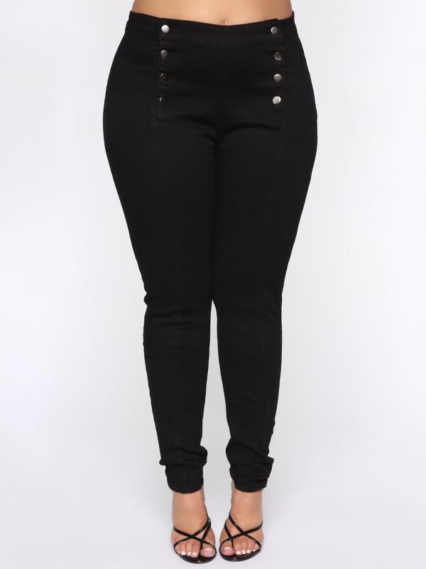 Button Detail Slim Fit Pants