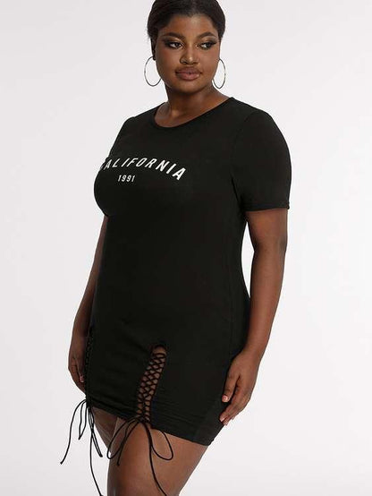 Asymmetrical Knotted Hem Dress