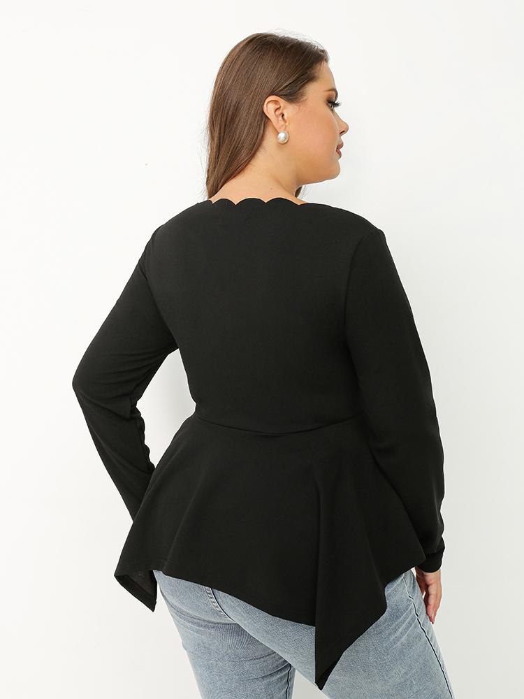 Irregular Hem Square Neck Top