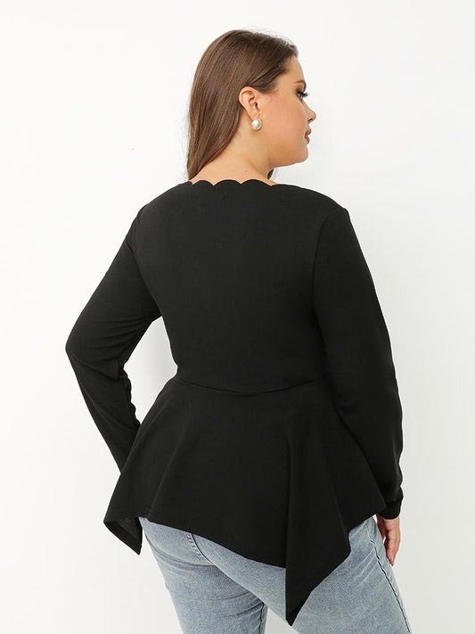 Irregular Hem Square Neck Top