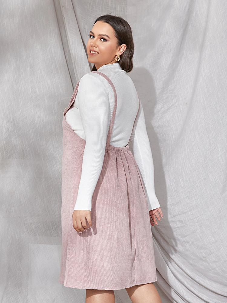 Backless Corduroy Strap Dress