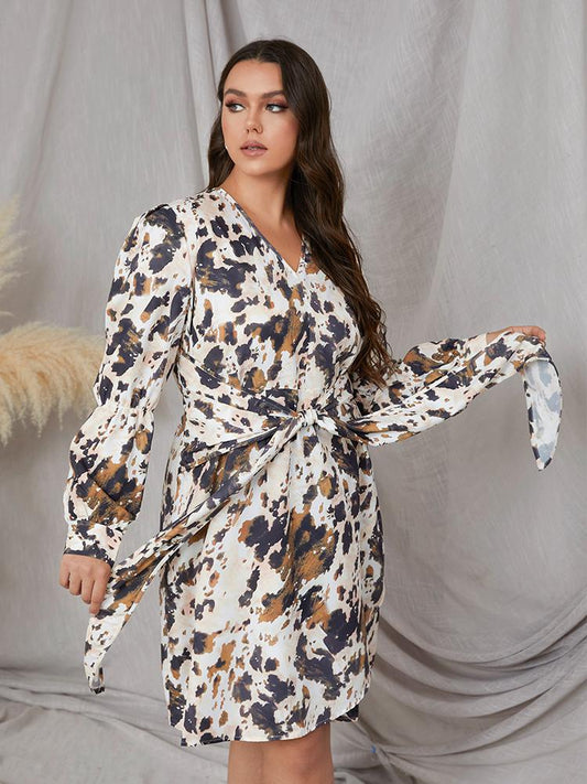 Leopard Printed Front Knot Dress